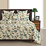 Swayam Floral 144 TC Cotton Double Bedsheet & Pillow Covers