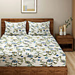 Swayam Floral 144 TC Cotton Double Bedsheet & Pillow Covers