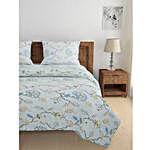 Swayam Flower Print Pure Cotton Double Bedsheet and Pillow Covers