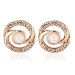 Estele Infinity White Pearl Pendant & Earrings