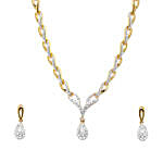 Estele American Diamond Pendant Necklace Set