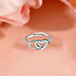 Giva Silver Linked Heart Ring