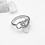 Giva Silver Linked Heart Ring