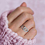 Giva Silver Linked Heart Ring