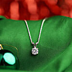 GIVA Silver Zircon Pendant With Chain