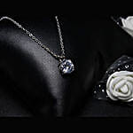 GIVA Silver Zircon Pendant With Chain