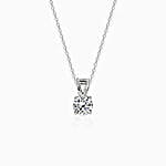 GIVA Silver Zircon Pendant With Chain