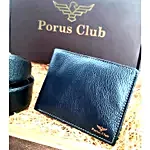 Porus Club Reversible Belt & Leather Wallet Combo