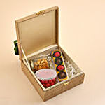 Shakkar Sneh Meenakari Work Rakhi Set With Chocolates Dryfruits Box