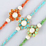 Sneh Premium Beads Floral Rakhis- Set of 3