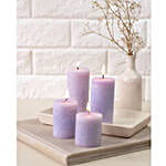 Set Of 4 Blue Pillar Candles- Sea Breeze