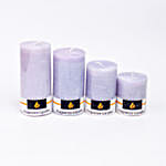 Set Of 4 Blue Pillar Candles- Sea Breeze