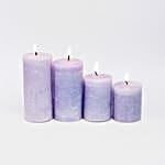 Set Of 4 Blue Pillar Candles- Sea Breeze