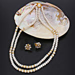 Sri Jagdamba Pearls Caramel Necklace Set