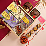 Shakkar Sneh Designer American Diamond Rakhi With Chocolates Dryfruits Box