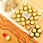 Sneh Designer Rudraksha Rakhi Set & Ferrero Rochers