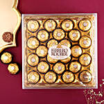 Sneh Designer Rudraksha Rakhi Set & Ferrero Rochers