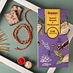 Sneh Green & Golden Beads Rakhi With Shakkr Dark Chocolates