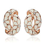 Estele White Enamel Stud Earrings