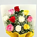 Garden of Colourful Roses Bouquet & Black Forest Cake