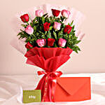 Joyful Times Roses Bouquet & Greeting Card