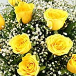 Joyful Vibes Yellow Roses Bouquet & Black Forest Cake