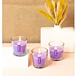 Set of 3 Fragrant Votive Glass Candles- Lavender