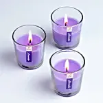 Set of 3 Fragrant Votive Glass Candles- Lavender