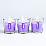 Set of 3 Fragrant Votive Glass Candles- Lavender