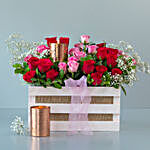 Dreamy Roses Wooden Crate Arrangement