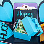 Handmade Blue Luxe Personalised Explosion Photo Gift Box
