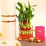 Set of 2 Holy Rakhi N Two Layer Bamboo Vase