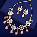Estele Gold Plated Kundan Necklace Set