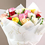 Sneh Beads Rakhi N Mixed Roses Bouquet