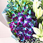Sneh Beads Rakhi N Oasis Flowers Bouquet
