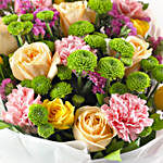 Sneh Meenakari Rakhi N Happy Flowers Bouquet