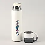 Personalised White Thermosteel Cup Flask
