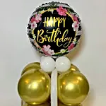 Happy Birthday Golden Balloon Bouquet