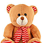 Striped Muffler & Paw Teddy Bear- Brown