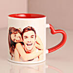 Personalised Red Heart Handle Mug