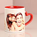 Personalised Red Heart Handle Mug