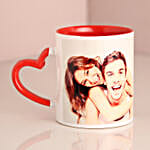 Personalised Red Heart Handle Mug