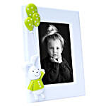 Personalised Blue Bunny Rabbit Vertical Photo Frame