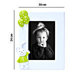 Personalised Blue Bunny Rabbit Vertical Photo Frame