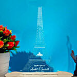 Personalised Eiffel Tower LED Lamp- Pink