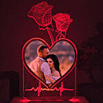 Personalised LED Night Lamp Heart & Roses