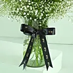 Blooming Asiatic Lilies In Black Ribbon Tied Vase