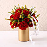 Ravishing Mixed Flowers Golden Vase