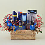 Park Avenue Grooming Kit N Blue Roses Gift Basket