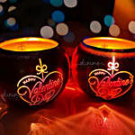 Happy Valentine's Day Pink Tealight Candle Holders